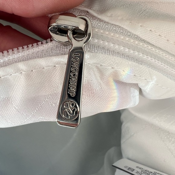 Longchamp White Leather Le Pliage Tote Bag - Picture 10 of 16